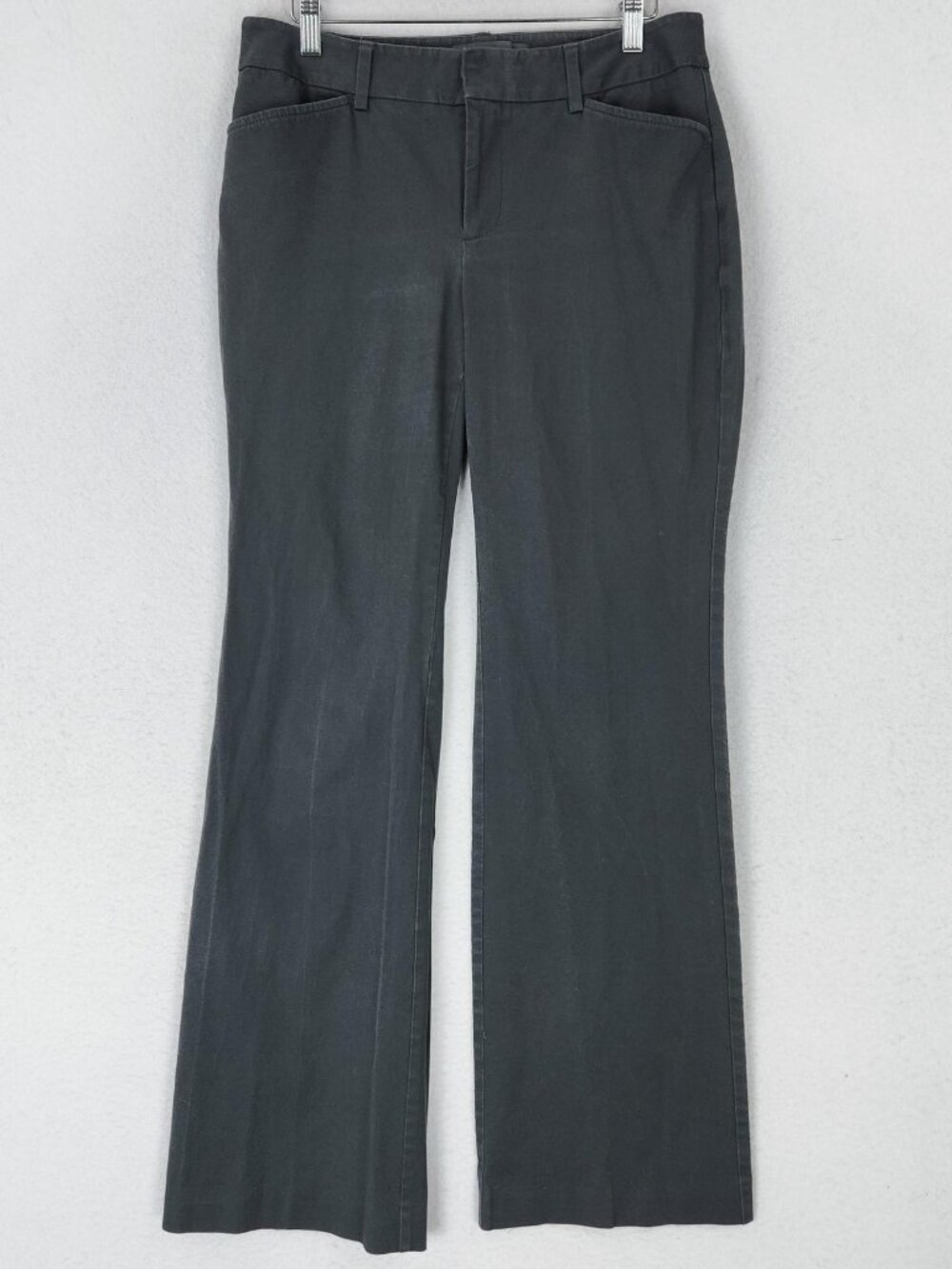 Eddie Bauer Pants Womens 8 Gray Curvy Fit Bootcut Mid Rise Flat Front Trousers
